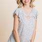 Animal Print Cut Out Tunic Top