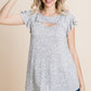 Animal Print Cut Out Tunic Top