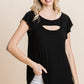 Solid Jersey Cut Out Bell Sleeve Top