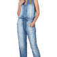 Chambray Sleeveless Jumpsuit