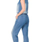 Chambray Sleeveless Jumpsuit