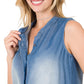 Chambray Sleeveless Jumpsuit