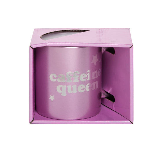 Purple and Silver Caffeine Queen Coffee Mug