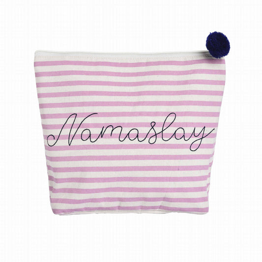 Large Cotton Blue Namaslay Cosmetic Bag