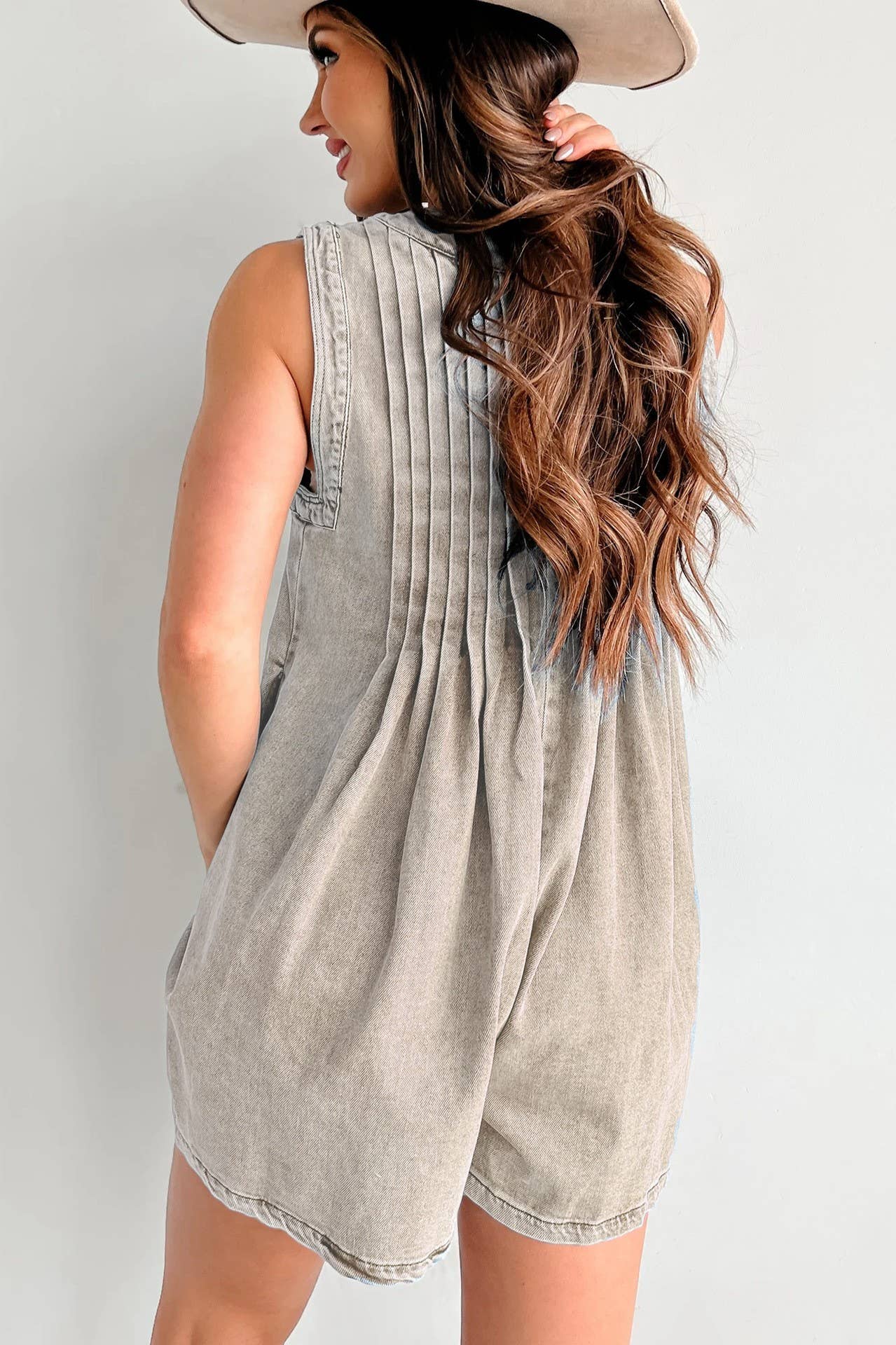 Sleeveless Top & Shorts Denim Jumpsuit