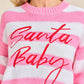 Santa Baby Sweater Featuring Bold Embroidered