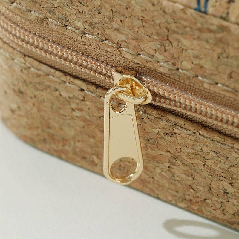 Soft Wood Print Zipper Jewelry Case