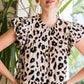 Leopard Print Cap Sleeve Dress