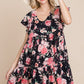 Floral Swing Bubble Chiffon Dress