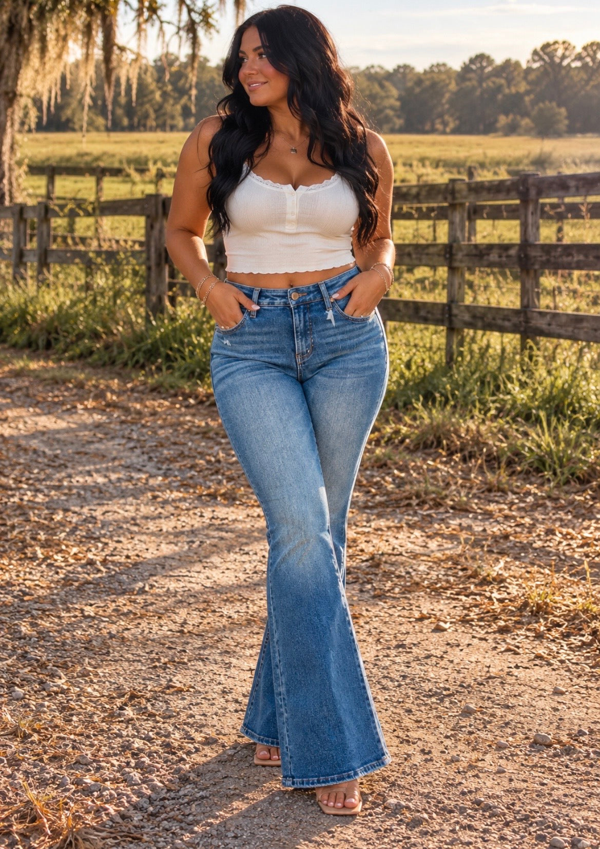 Tummy Control High Rise Flare Jeans