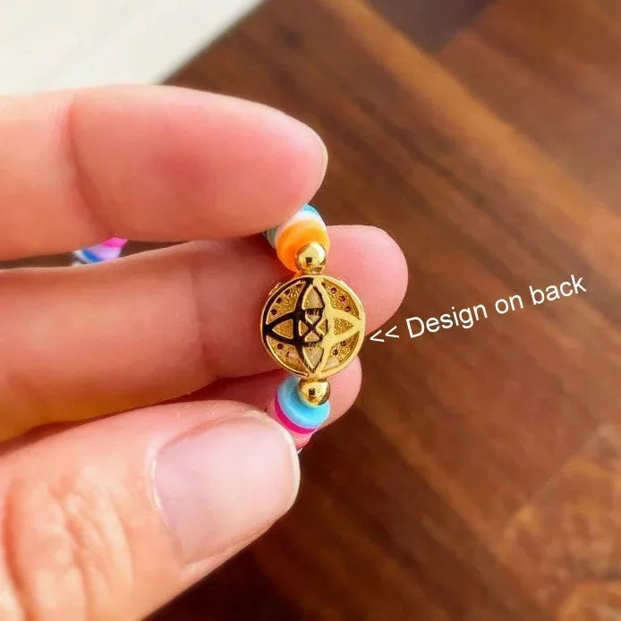 Colorful Clay Disc Personalized Initial Bracelet - Southern Sassy Boutique