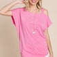 French Terry Open Shoulder Top