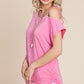 French Terry Open Shoulder Top