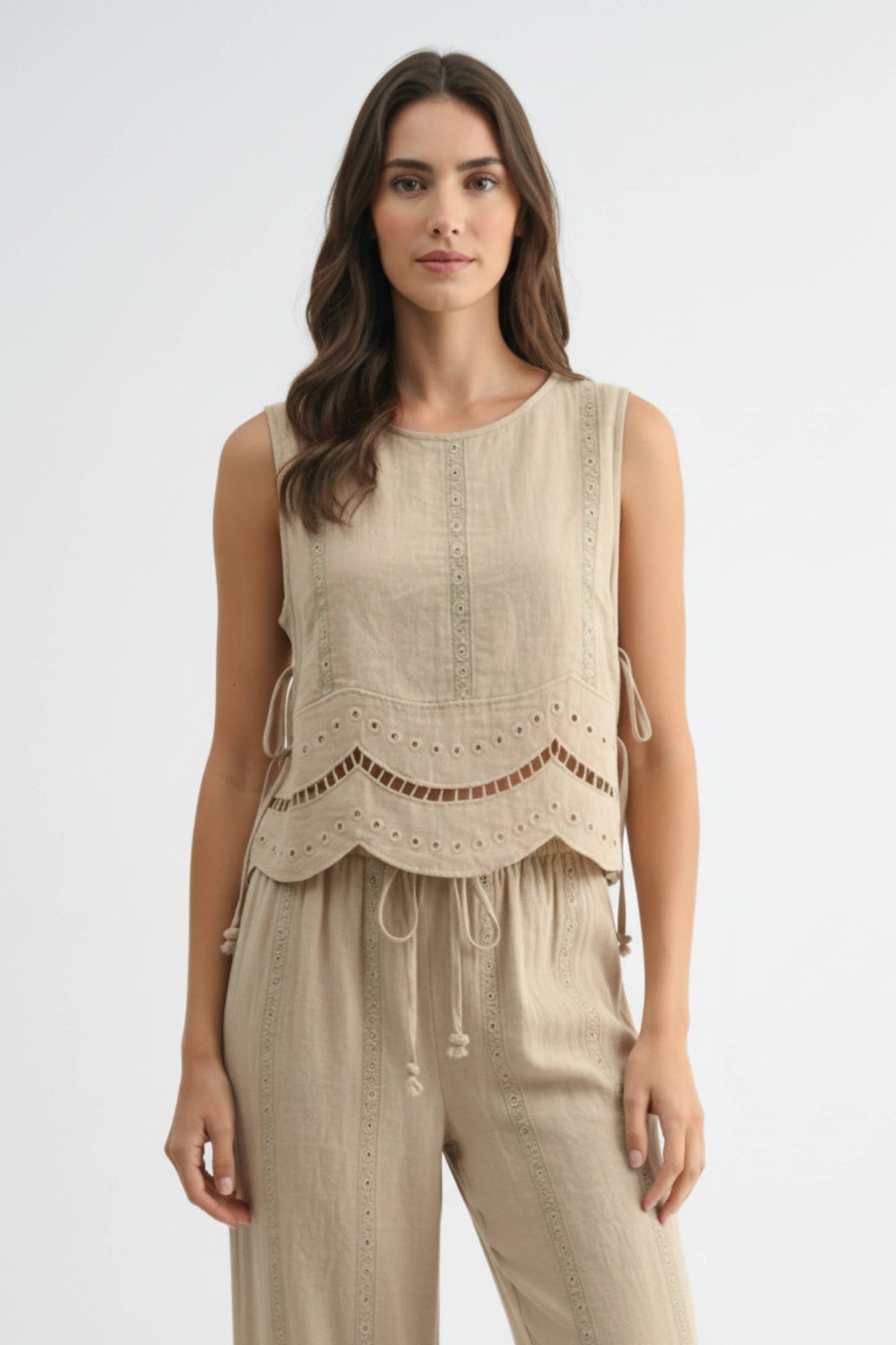 Embroidered Pant Matching Set
