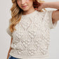 KNIT SWEATER SHORT SLEEVED PULLOVER