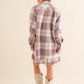 Yarn Dyed Fringe Bottom Button Up Long Shirt Jacket