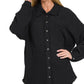 Double Gauze Oversized Raw Edge Shirt