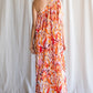 Multi Color Print One Shoulder Self-Tie Dress
