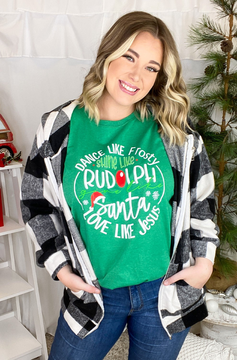 Give Like Santa, Love Like Jesus Graphic Tee