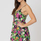 Tropical Print Tiered Mini Dress