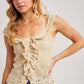 CROCHET RUFFLED KNIT TOP