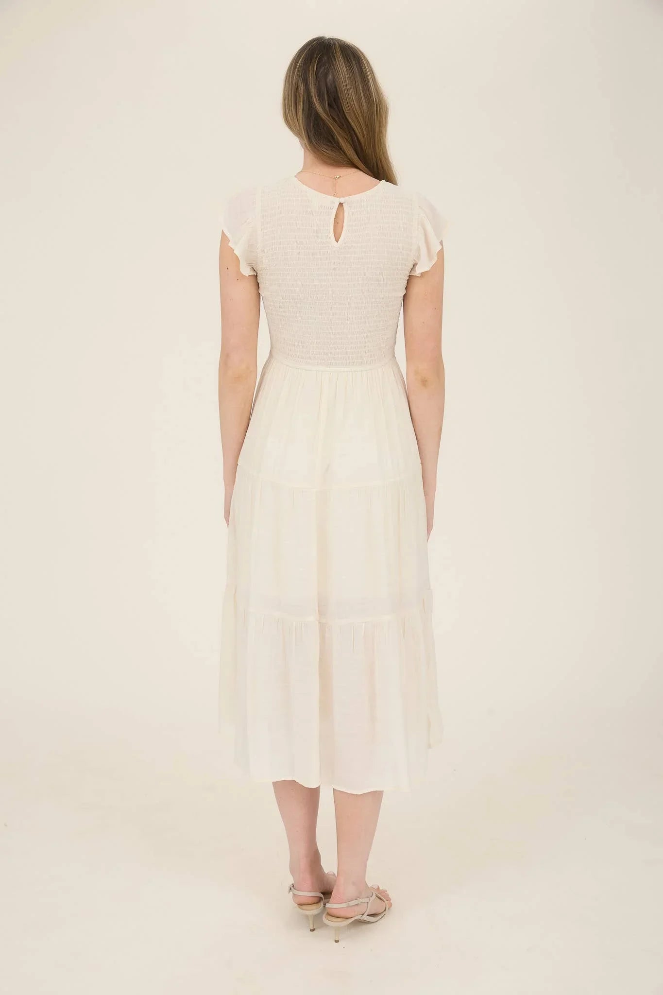 SMOCKED TIERED MIDI DRESS - Southern Sassy Boutique