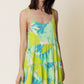 Babydoll Tropical Print Mini Dress