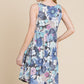 Floral Printed Sleeveless Babydoll Dress