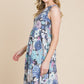 Floral Printed Sleeveless Babydoll Dress