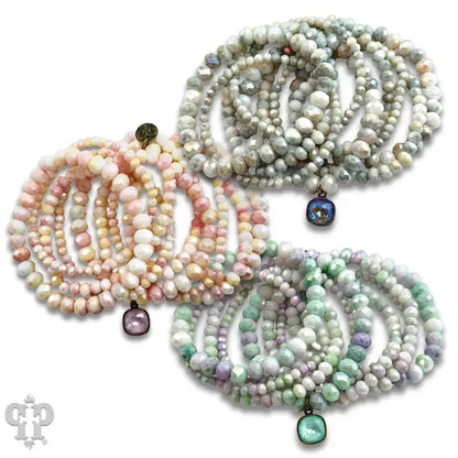 Ombre faceted bead bracelet with Austrian crystal - Southern Sassy Boutique