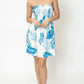 Tropical Print Smocked Tube Mini Dress