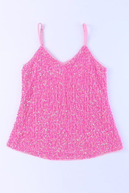 Pink Sequins Tank Top