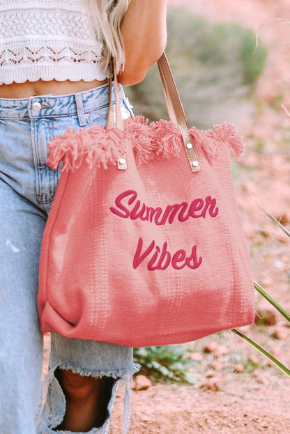 Pink Summer Vibes Print Shoulder Bag