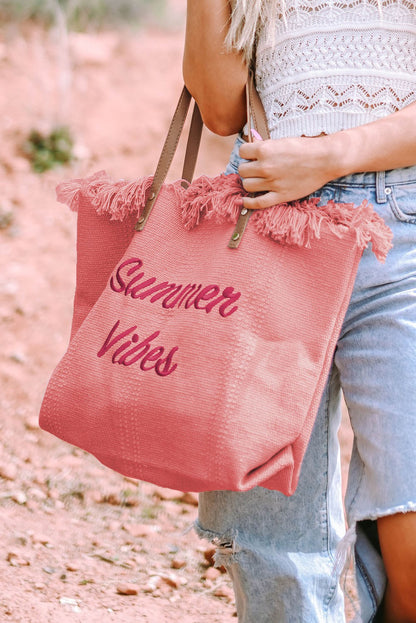 Pink Summer Vibes Print Shoulder Bag