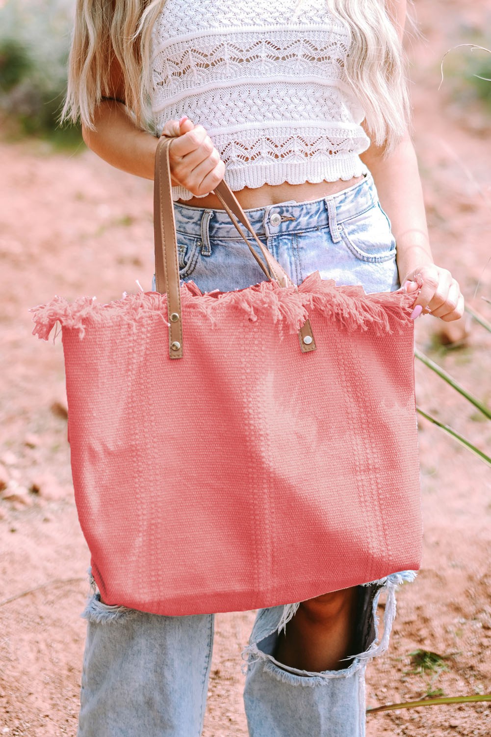 Pink Summer Vibes Print Shoulder Bag