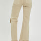 Risen High Rise Distressed Knee Frayed Ankle Cut Pants