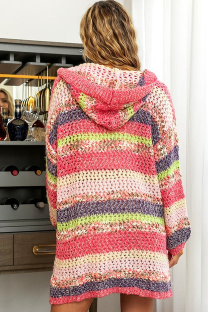 Multi Color Stripes Cardigan