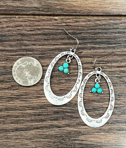 Concho Turquoise Dangle Earrings - Southern Sassy Boutique