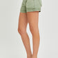 Mid Rise Front Patch Pocket Shorts