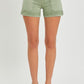 Mid Rise Front Patch Pocket Shorts
