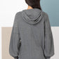 Raw Edge Knit Henley with Hooded Detail