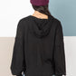 Raw Edge Knit Henley with Hooded Detail
