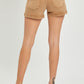 Mid Rise Front Patch Pocket Shorts