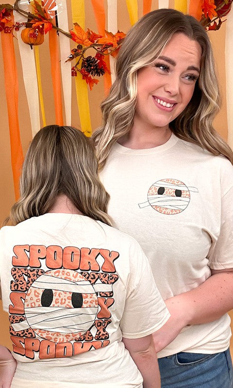 Spooky Leopard Smiley Graphic T-Shirt
