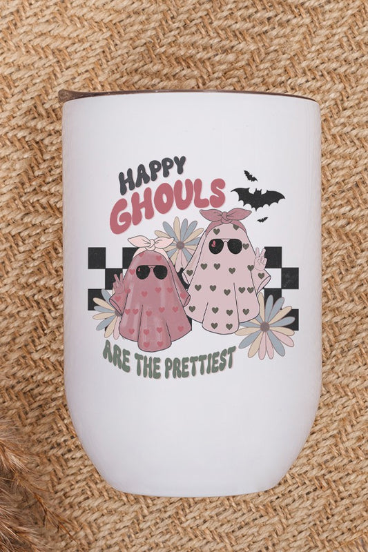 Halloween Happy Ghouls Prettiest Wine Tumbler