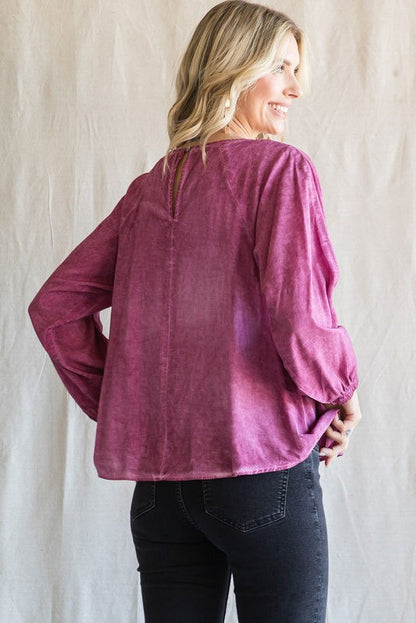 Raglan Bubble Sleeves Top