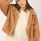 Cable Pattern Soft Fleece Faux Fur Jacket