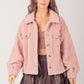 Cable Pattern Soft Fleece Faux Fur Jacket
