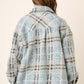 Sequin Plaid Oversized Shacket with Pockets