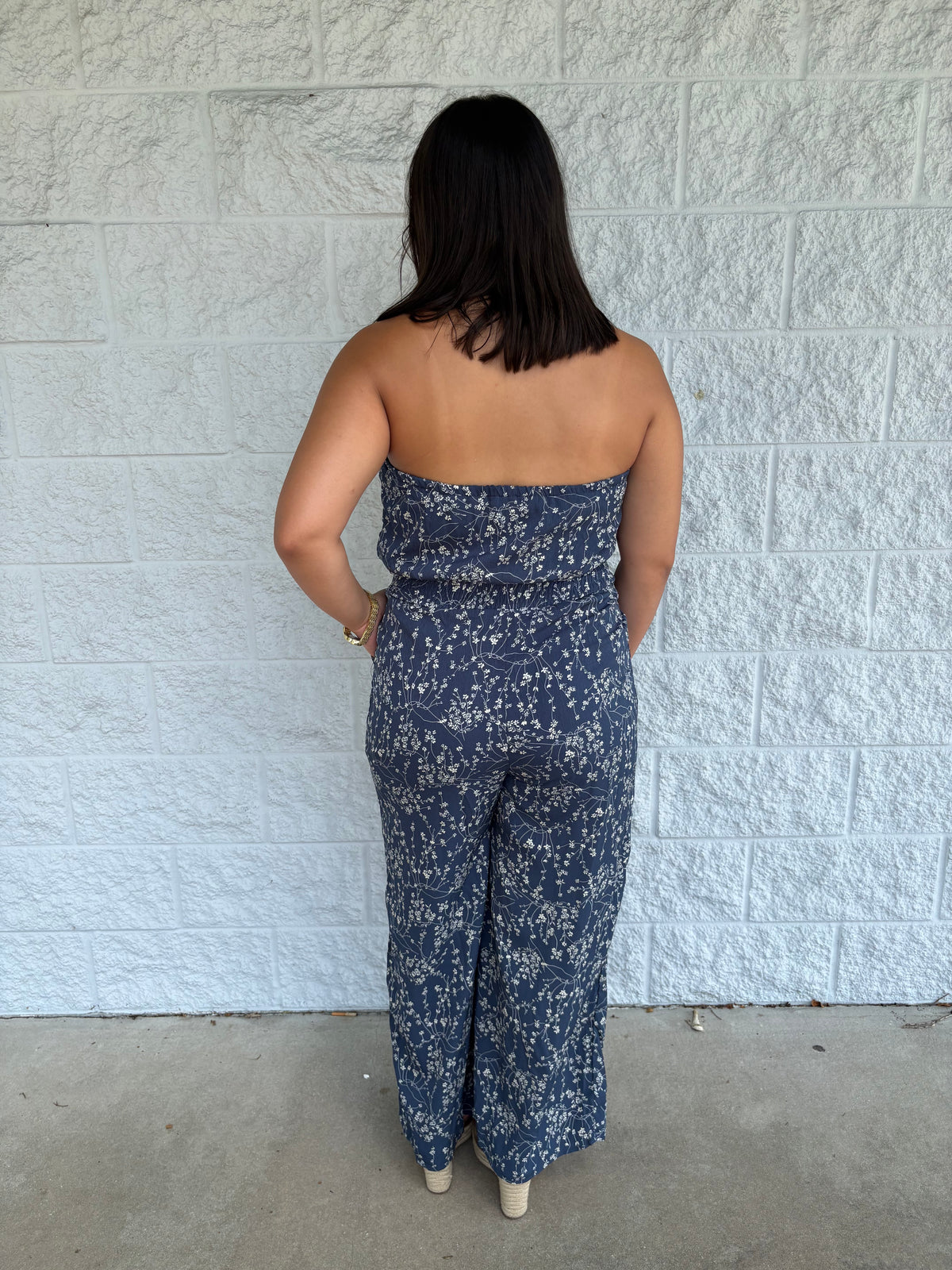 Floral Print Wide Leg Jumpsuit
